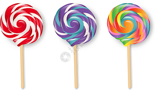 棒棒糖集甜点艺术吸盘螺旋糖果食物漩涡白色圆圈横幅图片