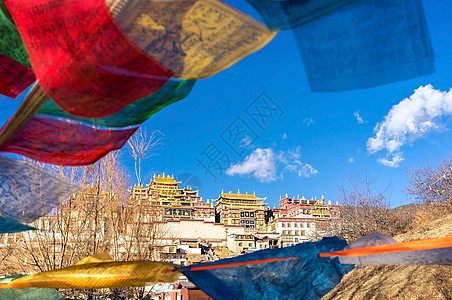 里拉修道院桑赞林修道院寺院旅行目的地旅游背景