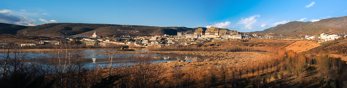 桑赞林修道院寺院旅行旅游目的地高清图片