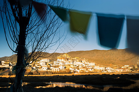 松赞林桑赞林修道院目的地寺院旅游旅行背景