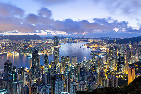 日出时香港天线爬坡地标景观天际办公室港口旅游建筑物城市商业图片
