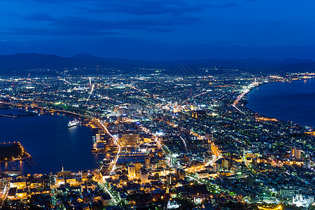夜里哈科达市天际半岛风景景观海洋公吨日落吸引力季节城市图片