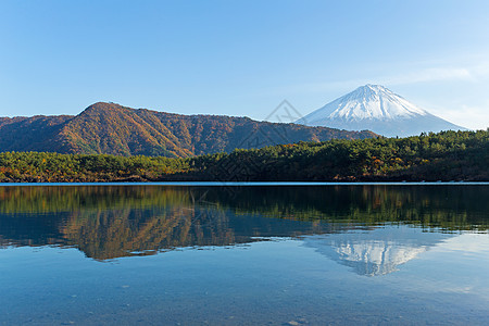 佐子湖和富士山图片