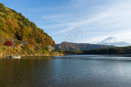 秋天富士山和湖图片