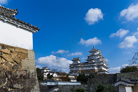 日本的冰木吉城堡天空旅行观光遗产花园城市旅游阳光文化吸引力图片
