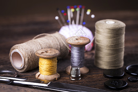缝衣器 针线 针头用文泰风格纺织品工具卷尺爱好织物缝纫工作顶针磁带材料图片