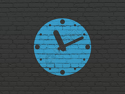 背景墙上的时间概念时钟倒数展示小时绘画手表日程年表历史建筑蓝色图片