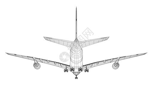 以有线机体风格的飞机绘画翅膀假期草图乘客天空旅行航班黑色运输图片