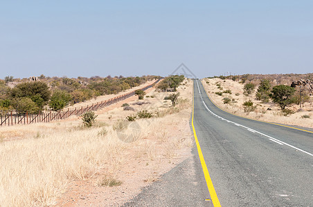 乡村公路纳米比亚西北部Kamanjab以北C35公路背景