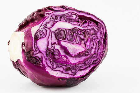 白背景孤立的红卷心菜食物沙拉健康植物紫色饮食农业芸苔蔬菜工作室图片