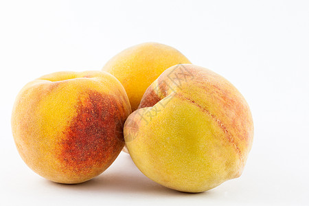 Peach 以白色背景隔离工作室营养维生素团体黄色水果食物红色天鹅绒蔬菜图片