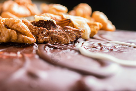 巧克力蛋糕的特写咖啡店食物巧克力盘子饮食面包美食糖果可可摄影图片