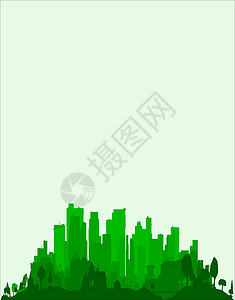 绿色城市边缘场景大楼建筑学祖母绿结构城市生活办公摩天大楼水平轮廓背景图片