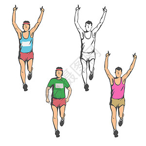 任何年龄段的马拉松和健康的生活方式男性竞赛头发姿势衬衫运动员赛跑者潮人速度跑步图片