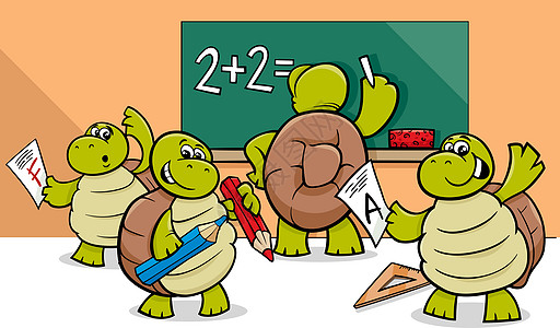 教室中的海龟漫画人物图片