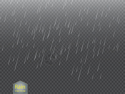 雨透明模板背景 落水滴纹理 方格背景下的自然降雨雨滴行动下雨气候天空雨量墙纸瀑布风暴季节图片