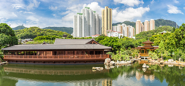 香港花园植物寺庙金子池塘建筑学地标公园旅游石头图片