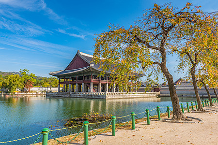 首尔庆博京贡宫秋天皇家建筑学历史性地标城市建筑旅游旅行历史图片