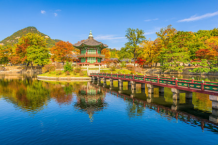 首尔庆博京贡宫秋天皇家建筑学地标旅行历史旅游城市历史性建筑图片