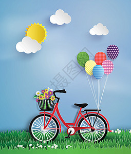 前卫的自行车太阳叶子旅行娱乐气球花园植物运输踏板运动图片