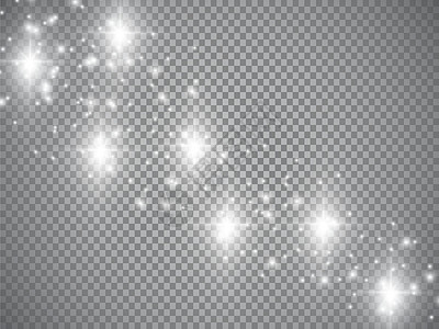 透明背景上的灯 矢量白色闪光波抽象插图 孤立的白色星尘痕迹闪闪发光的颗粒闪光彗星海浪灰尘踪迹曲线奢华魅力运动辉光图片