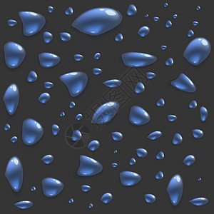 水滴一套气泡环境反射插图液体雨滴蓝色艺术玻璃水晶图片