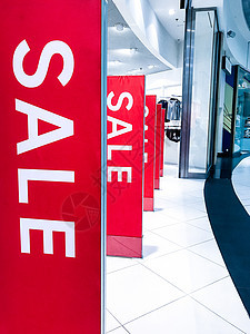促销销售购物季节黑色商业市场购物中心衣服广告玻璃陈列柜折扣出口图片