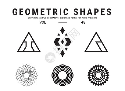 通用几何形状系列标签作品星星黑色三角形材料按钮宇宙圆圈标题图片