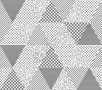 矢量无缝模式 抽象几何网格几何学万花筒墙纸打印马赛克流行音乐条纹潮人三角形图片