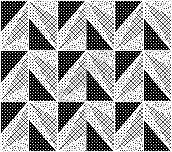 矢量无缝模式 抽象几何万花筒条纹流行音乐操作打印艺术三角形装饰品墙纸马赛克图片