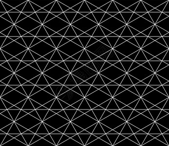 具有可编辑笔划权重的矢量无缝几何图案菱形窗帘多边形条纹白色正方形网格黑色装饰六边形图片