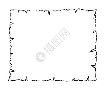烧旧纸羊皮纸轮廓剪影矢量符号 ic插图古董标识边缘黑与白横幅手稿框架床单文档图片