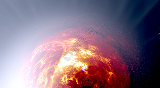 燃烧的行星或太阳 世界末日 爆炸中的行星的摘要背景红色插图世界地球科学橙子宇宙全球星星背景图片