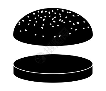 空的汉堡卷环影矢量符号图标设计午餐卡通片面包卡片白色标识食物小吃芝麻插图图片