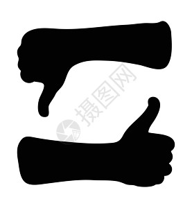 手势轮廓矢量符号图标设计手指插图横幅卡通片身体黑与白商业语言标识拇指图片