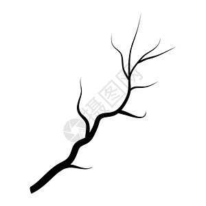 分支剪影图标符号设计 在白色背景上隔离的矢量图植物森林艺术树枝季节性标识浮木季节黑色机构图片