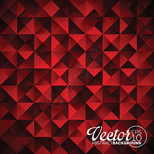 矢量几何三角形背景 抽象的多边形设计马赛克折纸海报红色墙纸网络插图技术高科技水晶图片