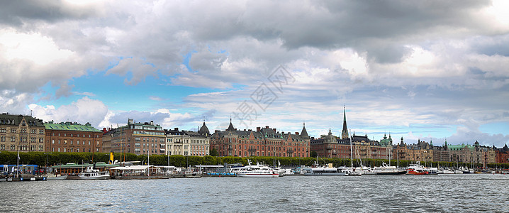 瑞典 斯德哥尔摩景观住宅地标蓝色长廊天空城市港口建筑学公寓图片