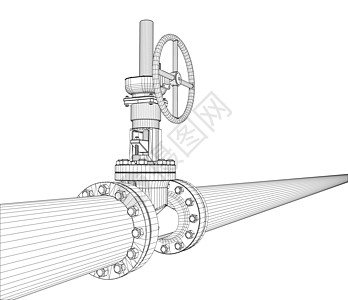 管道矢量工业阀门  3 的矢量渲染草图工厂管道工程黑色管子技术植物3d插图设计图片