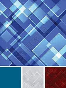 设置抽象的蓝色红色灰色平方形技术激光反向阵列图片