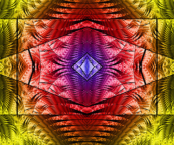 计算机生成的折形艺术作品插图阴影马赛克艺术品万花筒创造力装饰品背景图片