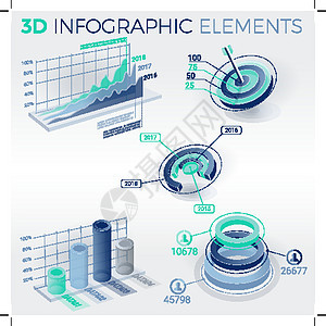 3D 图表元素店铺消费者经济报告研究创新营销公司交易信息背景图片