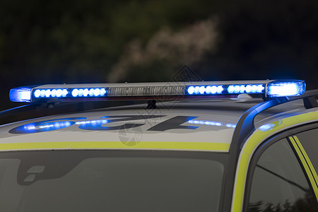 瑞典警用车灯蓝色执法警察背景图片