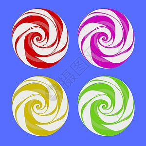 五颜六色的糖果一套甜点庆典传统插图螺旋装饰品食物销售薄荷小吃图片