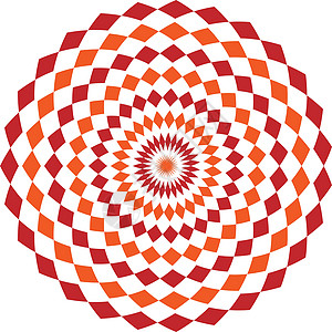 简单的几何图案与菱形 橙色和红色万花筒矢量曼荼罗艺术坛城卡片风格圆形装饰品瑜伽图片