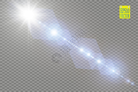 矢量透明阳光特殊镜头光晕光效果 与光芒和聚光灯的太阳闪光晴天星光强光星星活力镜片天气射线插图蓝色图片