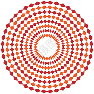 橙色和红色甘蓝显影曼达拉艺术 用伦布斯的简单几何图案圆形装饰品坛城瑜伽卡片图片
