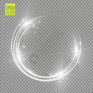 矢量光环 透明背景上隔离的带有光尘尾迹颗粒的圆形闪亮框架辉光插图星星奢华圆圈边缘粒子魔法横幅椭圆图片