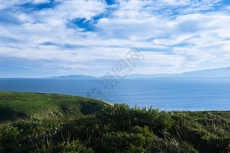 下午晚点看到布鲁尼岛海滩的景象海岸风景蓝色海洋旅行图片