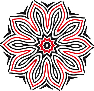 矢量孵化装饰品墨水花朵星星创造力红色艺术品刷子框架黑色划痕背景图片